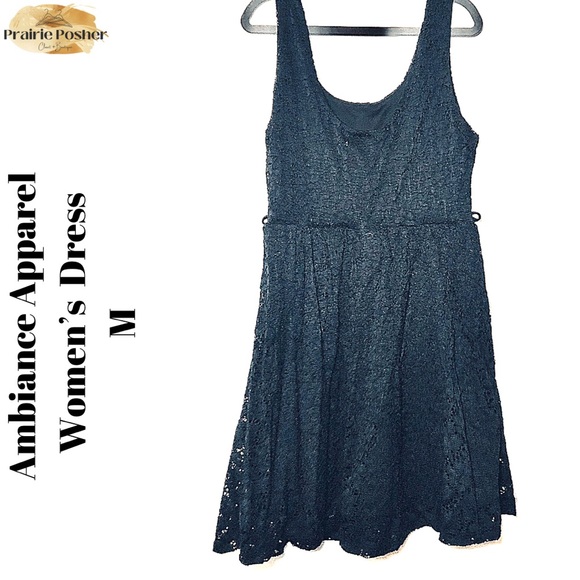 Ambiance Apparal, Dress, Women’s Med, Black Lace, EUC, PrairieposherCA - Picture 2 of 3